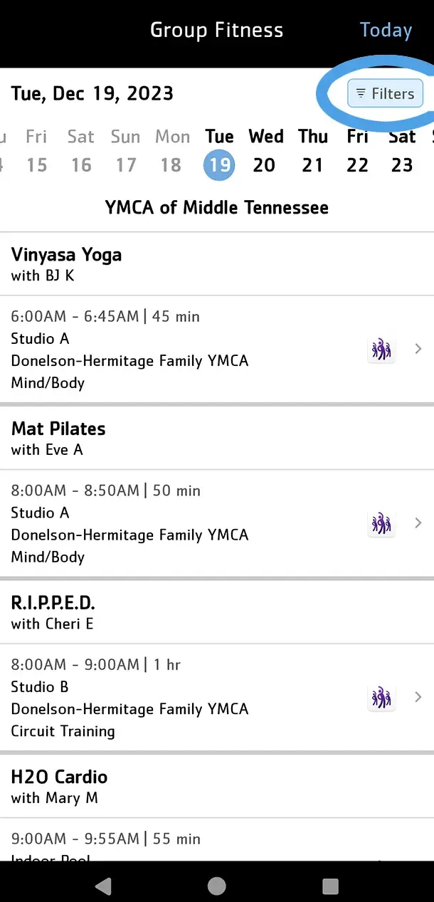 schedule filter