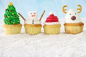 Collection of holiday cupcakes